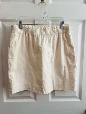 J Crew Beige Cream Elastic Waist Mini Skirt